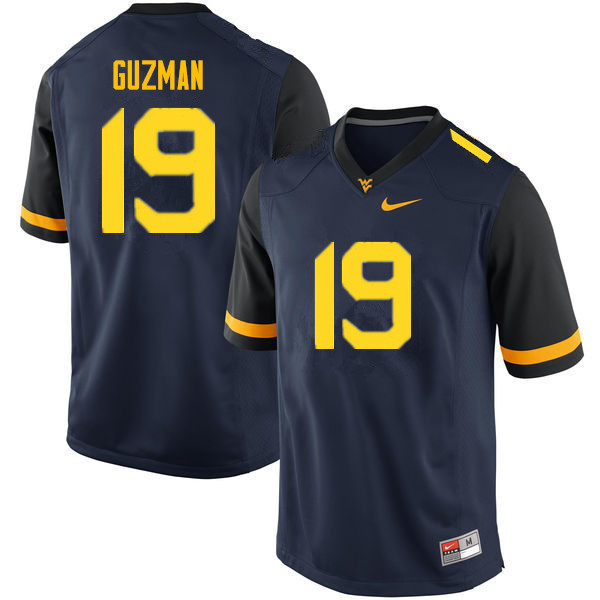 NCAA Men's Noah Guzman West Virginia Mountaineers Navy #19 Nike Stitched Football College Authentic Jersey BL23J50MO
